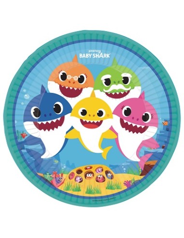 PIATTO 23CM BABY SHARK PZ. 8 - L'Officina delle feste