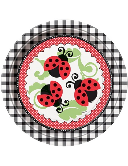 PIATTO 23CM 8PZ COCCINELLE - L'Officina delle feste