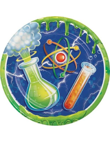 PIATTO 23CM SCIENZIATO PAZZO 8PZ - L'Officina delle feste