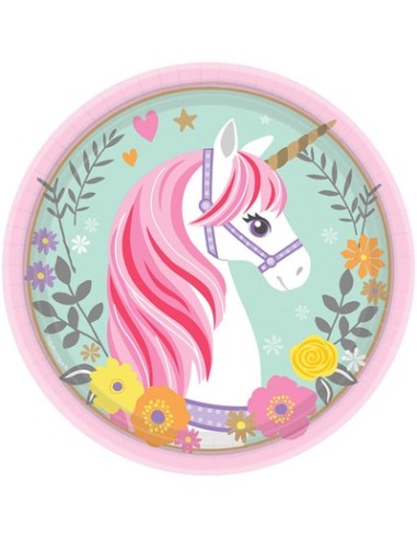 PIATTO 8PZ 18CM MAGICAL UNICORN - L'Officina delle feste