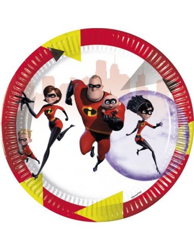 PIATTO CARTA 23CM GLI INCREDIBILI 8PZ - L'Officina delle feste