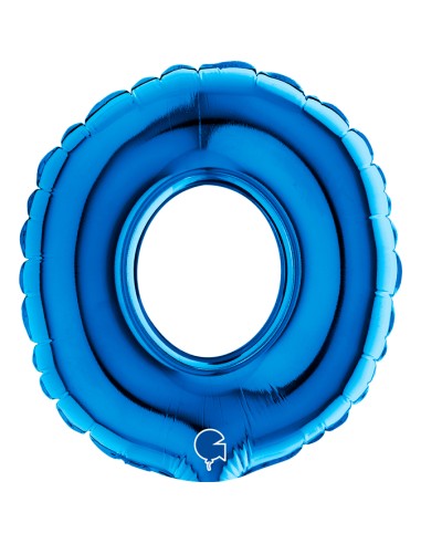 PALLONE NUMERO MYLAR MINI 0 (ZERO) BLU 18CM - L'Officina delle