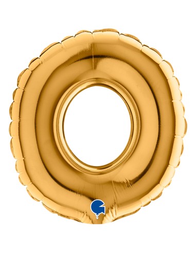 PALLONE NUMERO MYLAR MINI 0 (ZERO) ORO CM.18 - L'Officina delle