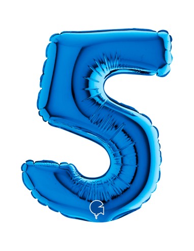 PALLONE NUMERO MYLAR MINI 5 BLU CM. 18 - L'Officina delle feste