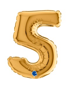 PALLONE NUMERO MYLAR MINI 5 ORO CM. 18 - L'Officina delle feste 2