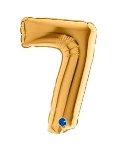 PALLONE NUMERO MYLAR MINI 7 ORO CM. 18 - L'Officina delle feste 2