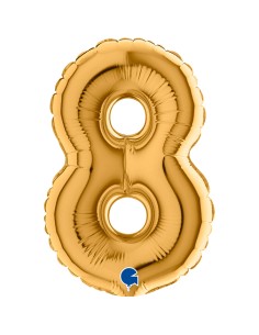 PALLONE NUMERO MYLAR MINI 8 ORO CM. 18 - L'Officina delle feste 2