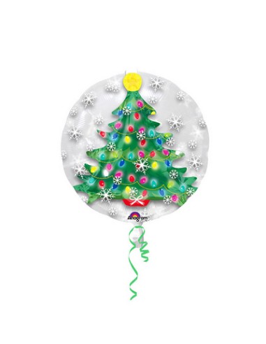 PALLONE PVC 23" - 60 cm CON ALBERO DI NATALE 1 pz - L'Officina