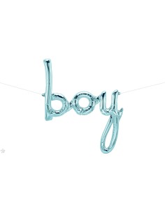 PALLONE SCRITTA "BOY" CELESTE DIM. 61X74CM - L'Officina delle 2