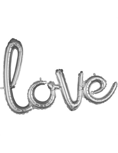 PALLONE SCRITTA LOVE SILVER DIM. 78X53CM - L'Officina delle