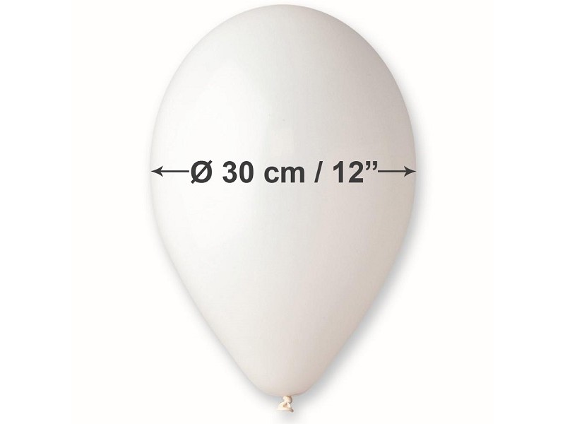 PALLONI LATTICE 12" PZ.100 BIANCO