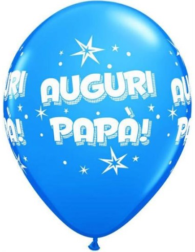 PALLONI LATTICE 12" ST. AUGURI PAPA' CELESTE/ BLU PZ.50 -