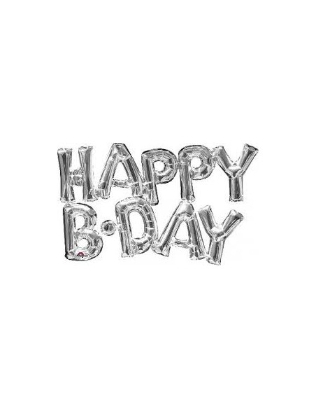 PALLONI MYLAR SCRITTA HAPPY B-DAY SILVER - L'Officina delle