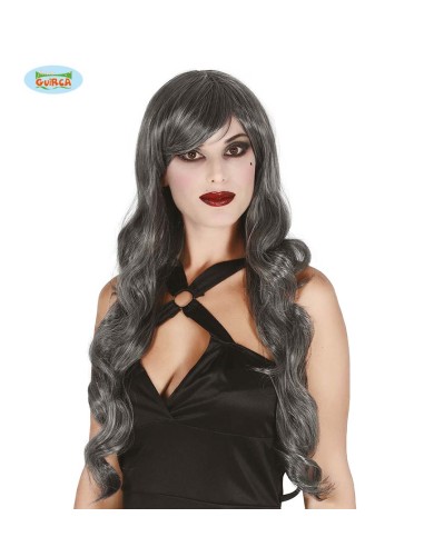 PARRUCCA LUNGA MOSSA GRIGIA HQ - L'Officina delle feste