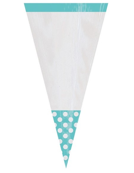 PARTY BAG CONO AZZURRO POIS 9X24,7 CM pz.10 - L'Officina delle