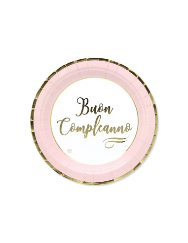 PIATTI BUON COMPL. CHIC ROSA CM.18 PZ.8 - L'Officina delle feste