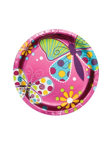 PIATTI CM 17 PZ. 8 BUTTERFLY SPARKLE PRISMATICI - L'Officina