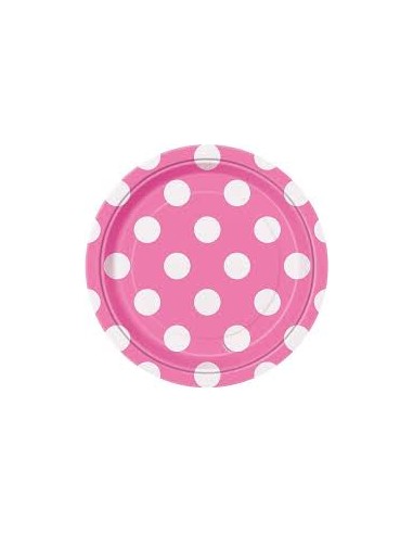 PIATTI CM. 17 FUCSIA POIS BIANCHI PZ.8 - L'Officina delle feste
