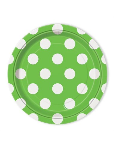 PIATTI CM. 17 VERDE POIS BIANCHI PZ.8 - L'Officina delle feste