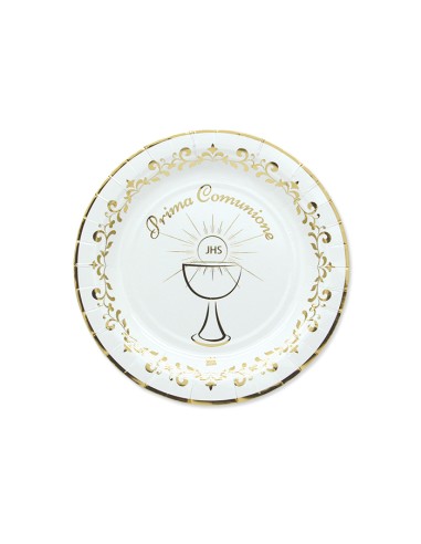 PIATTI PRIMA COMUNIONE GOLD CM.18 PZ.8 - L'Officina delle feste