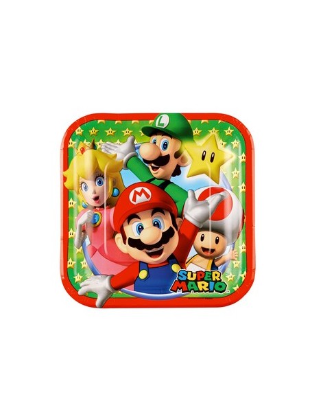PIATTI SUPER MARIO BROS CM. 18 PZ. 8 PLASTIC FREE - L'Officina PIATTI SUPER MARIO BROS CM. 18 PZ. 8 PLASTIC FREE - L'Officina