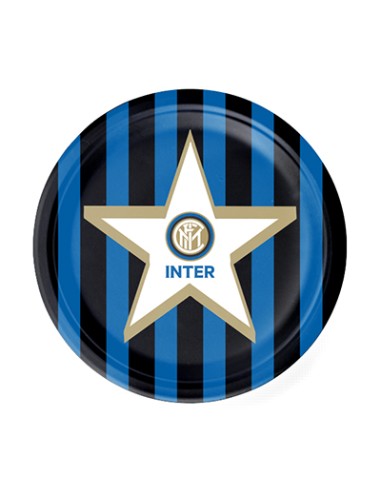 PIATTINO CARTA INTER 8PZ 18CM LICENZA UFFICIALE - L'Officina