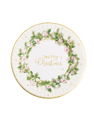 PIATTO CARTA CHRISTMAS CHIC 8PZ 21CM - L'Officina delle feste