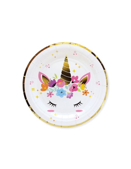 PIATTO CARTA DIAM. 18CM. UNICORN 8PZ - L'Officina delle feste