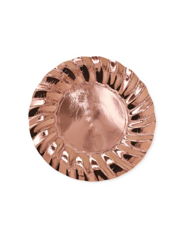 PIATTO CARTA FONDO DIAM. 24CM. WAVY ROSE GOLD 6PZ - L'Officina