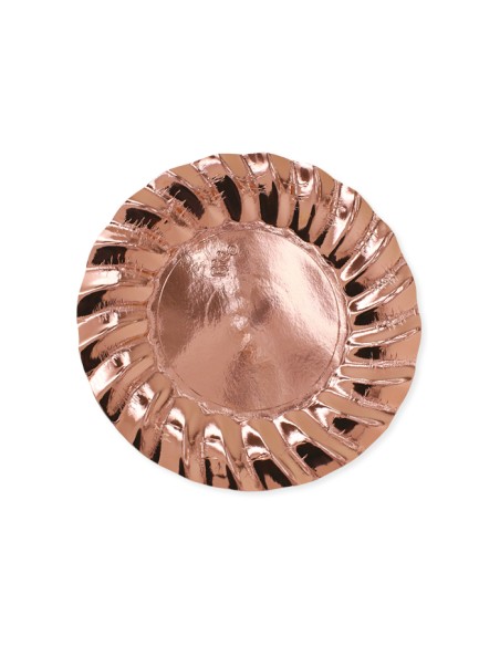 PIATTO CARTA FONDO DIAM. 24CM. WAVY ROSE GOLD 6PZ - L'Officina