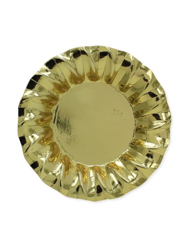 PIATTO CARTA FONDO Ø 24CM. WAVY ORO GOLD 8PZ - L'Officina delle