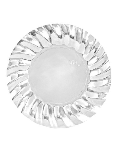 PIATTO CARTA Ø 25CM. WAVY SILVER ARGENTO 8PZ - L'Officina delle