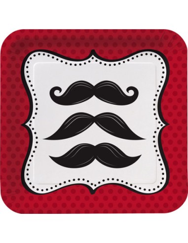 PIATTO CM. 18 BAFFI MUSTACHE 8PZ - L'Officina delle feste