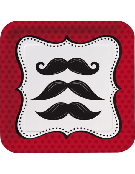 PIATTO CM. 18 BAFFI MUSTACHE 8PZ - L'Officina delle feste