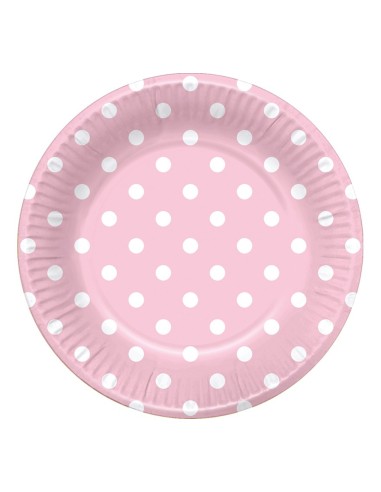 PIATTO CM. 18 POIS PZ. 6 ROSA - L'Officina delle feste