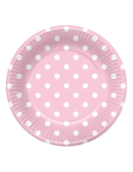 PIATTO CM. 18 POIS PZ. 6 ROSA - L'Officina delle feste