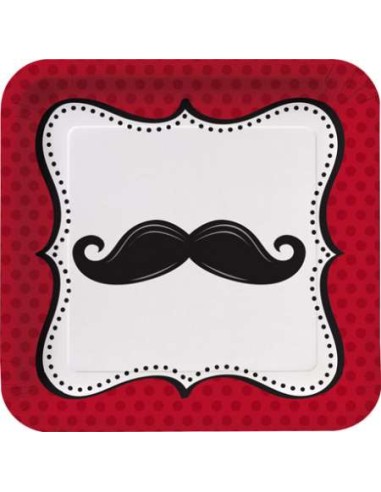 PIATTO CM. 23 BAFFI MUSTACHE 8PZ - L'Officina delle feste