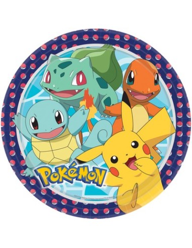 PIATTO CM. 23 PZ. 8 POKEMON PLASTIC FREE - L'Officina delle