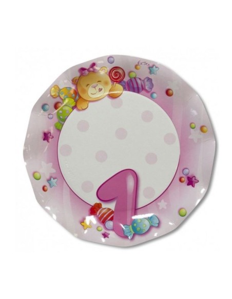 PIATTO CM. 27 1° COMPL. ROSA ORSETTA - L'Officina delle feste