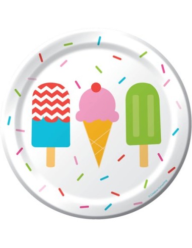 PIATTO FROZEN FUN GELATI 18CM 8PZ - L'Officina delle feste