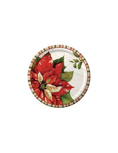 Piatto Vintage Poinsettia cm. 22 PZ. 8 - L'Officina delle feste