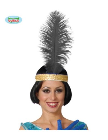 PIUMA STRUZZO NERO GRANDE 40CM - L'Officina delle feste