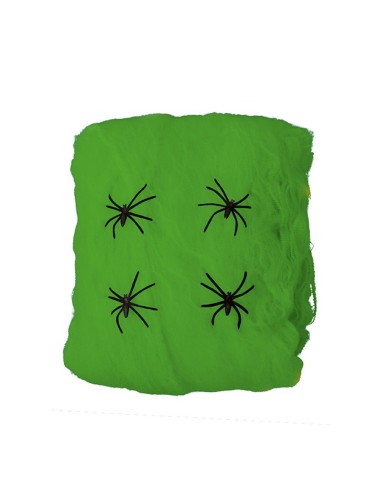 Ragnatela Verde con Ragni gr.60 - L'Officina delle feste