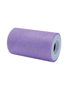 ROTOLO TULLE CM.12,5X25MT GLICINE GLITTER - L'Officina delle 2