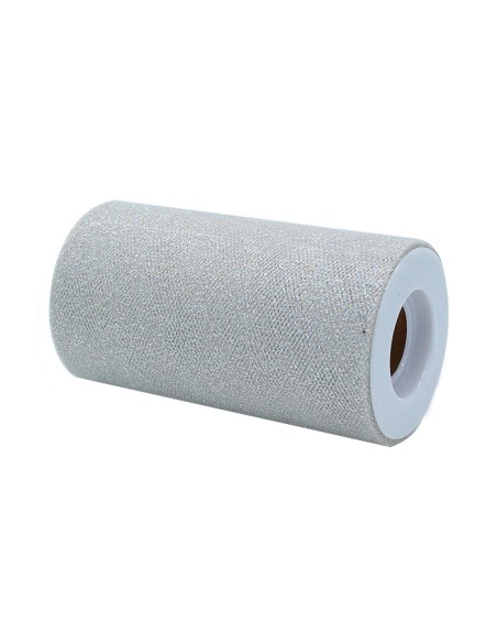 ROTOLO TULLE CM.12,5X25MT IRIDESCENTE GLITTER - L'Officina