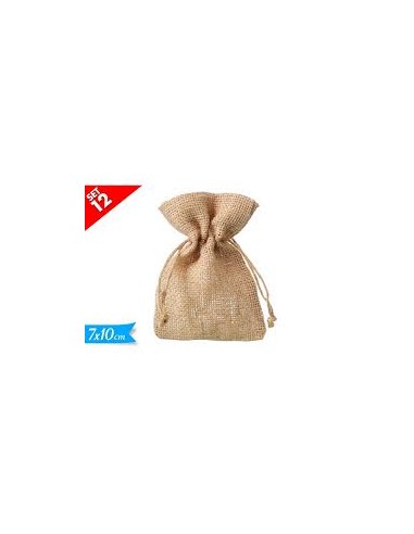 SACCHETTO JUTA 7X10CM 12PZ - L'Officina delle feste