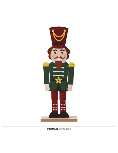 SCHIACCIANOCI VERDE IN LEGNO E FELTRO 42CM - L'Officina delle