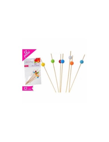 SET 12 STUZZICADENTI 12 CM C/PALLE - L'Officina delle feste