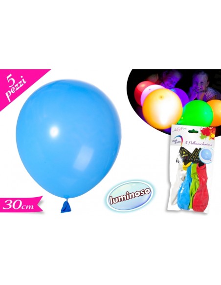 SET 5 PALLONCINI C/LED COLORI ASSORTITI - L'Officina delle feste
