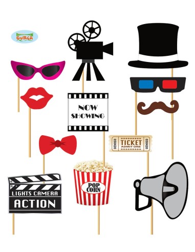 SET PHOTO BOOTH CINEMA 12 PZ - L'Officina delle feste
